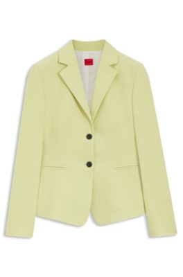 Slim-fit blazer in stretch material, Beige