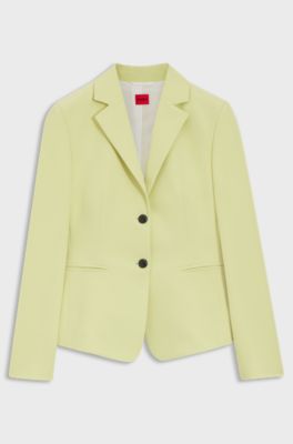 Slim-fit blazer in stretch material, Light Yellow