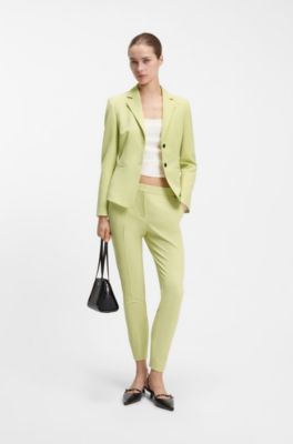 Slim-fit blazer in stretch material, Light Yellow