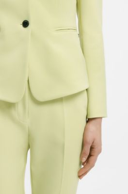 Slim-fit blazer in stretch material, Light Yellow