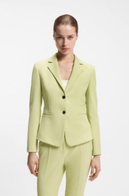 Slim-fit blazer in stretch material, Light Yellow