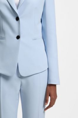 Slim-fit blazer in stretch material, Light Blue