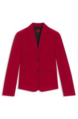Slim-fit blazer in stretch material, Red