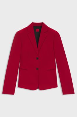 Slim fit-kavaj i stretchmaterial, R&ouml;d