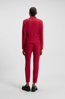 Slim-fit blazer in stretch material, Red
