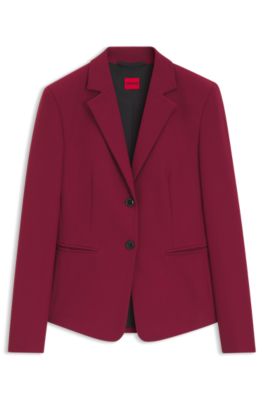 Slim-fit blazer in stretch material, Dark Red