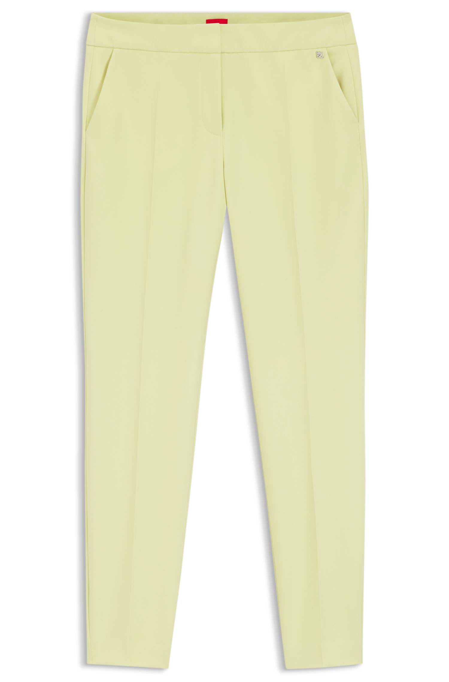 Hugo Slim-fit trousers in stretch fabric with logo rivet byxor dam – bild 4