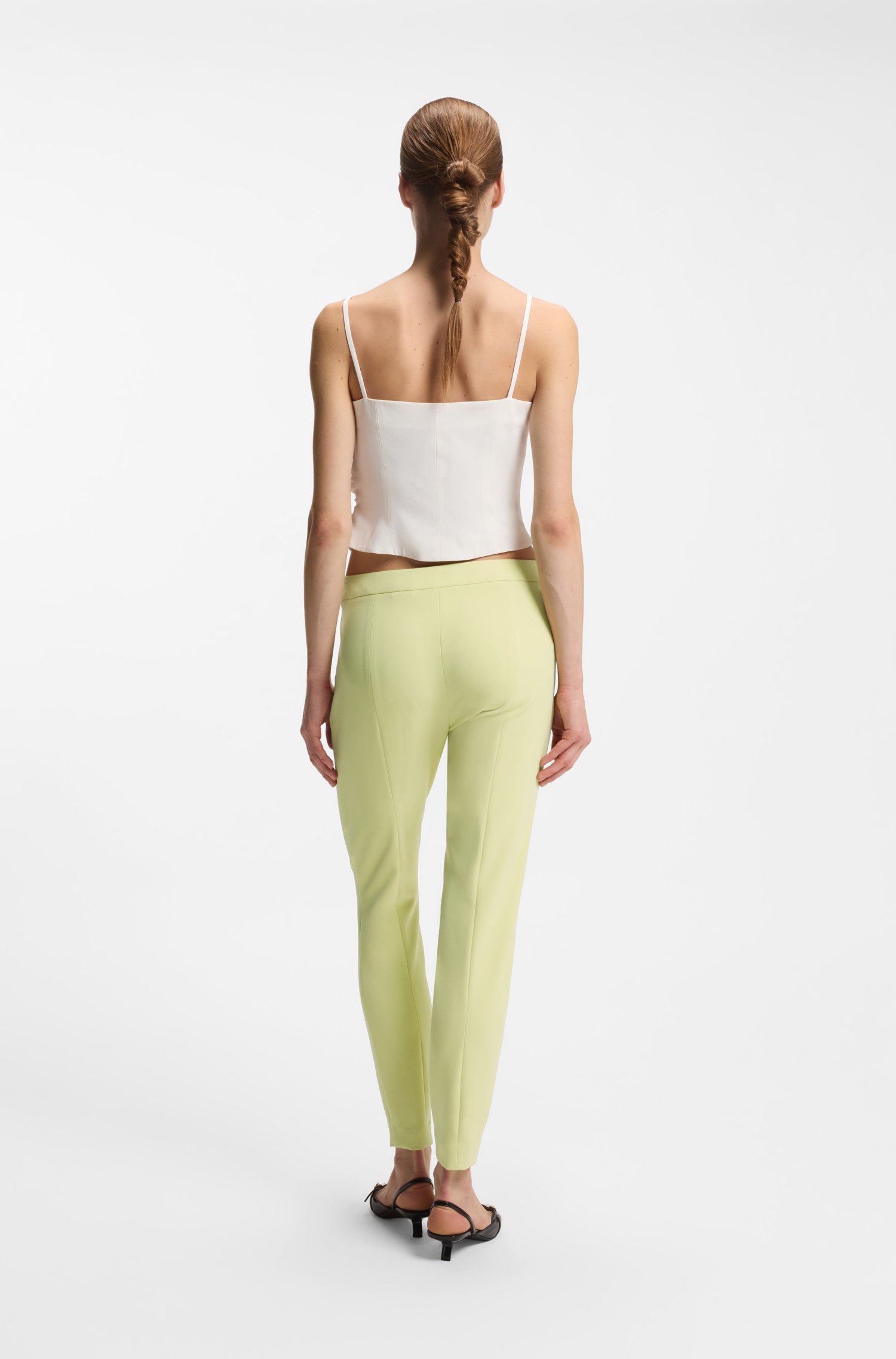 Hugo Slim-fit trousers in stretch fabric with logo rivet byxor dam – bild 2