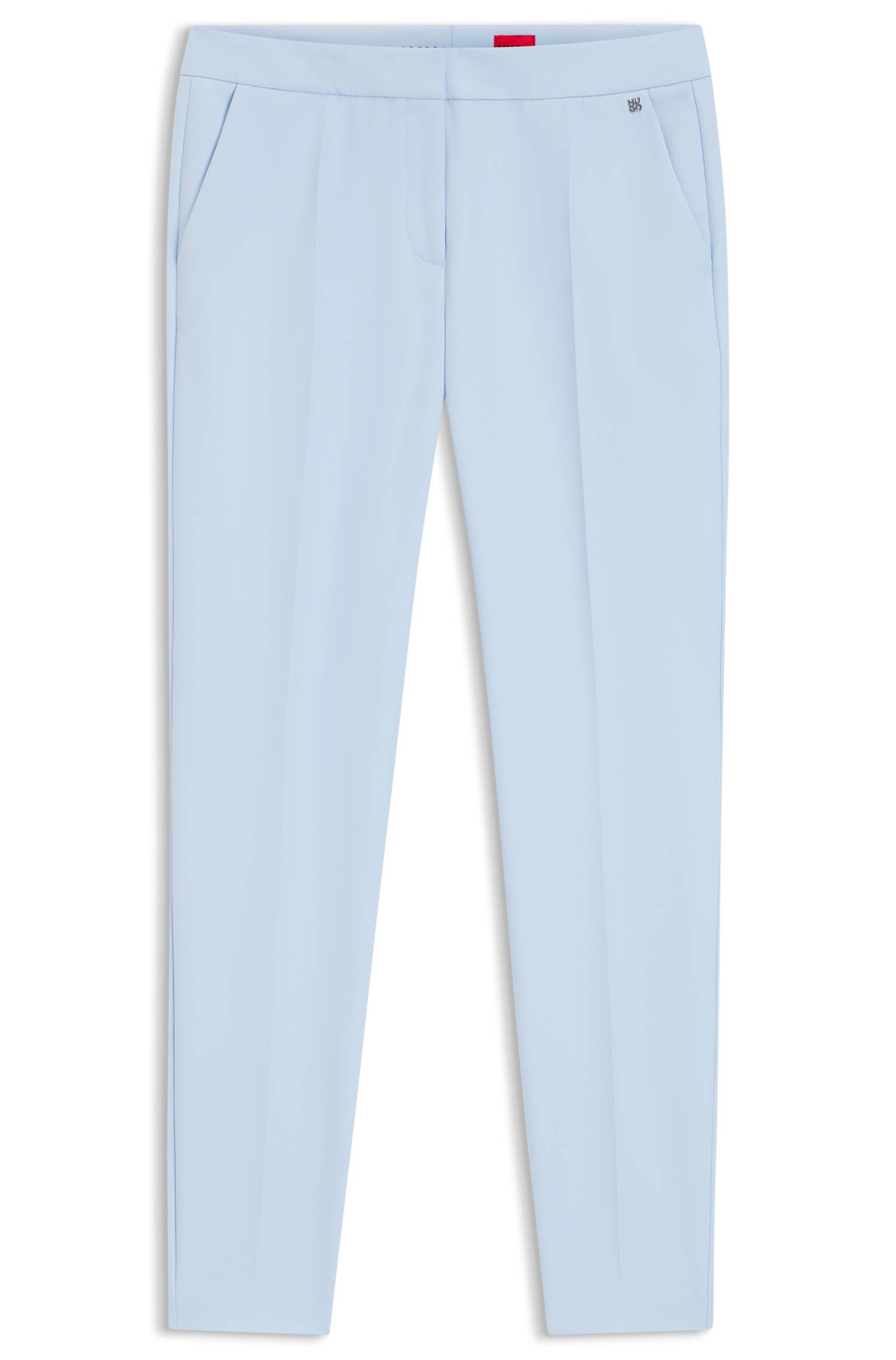 Hugo Slim-fit trousers in stretch fabric with logo rivet byxor dam – bild 4