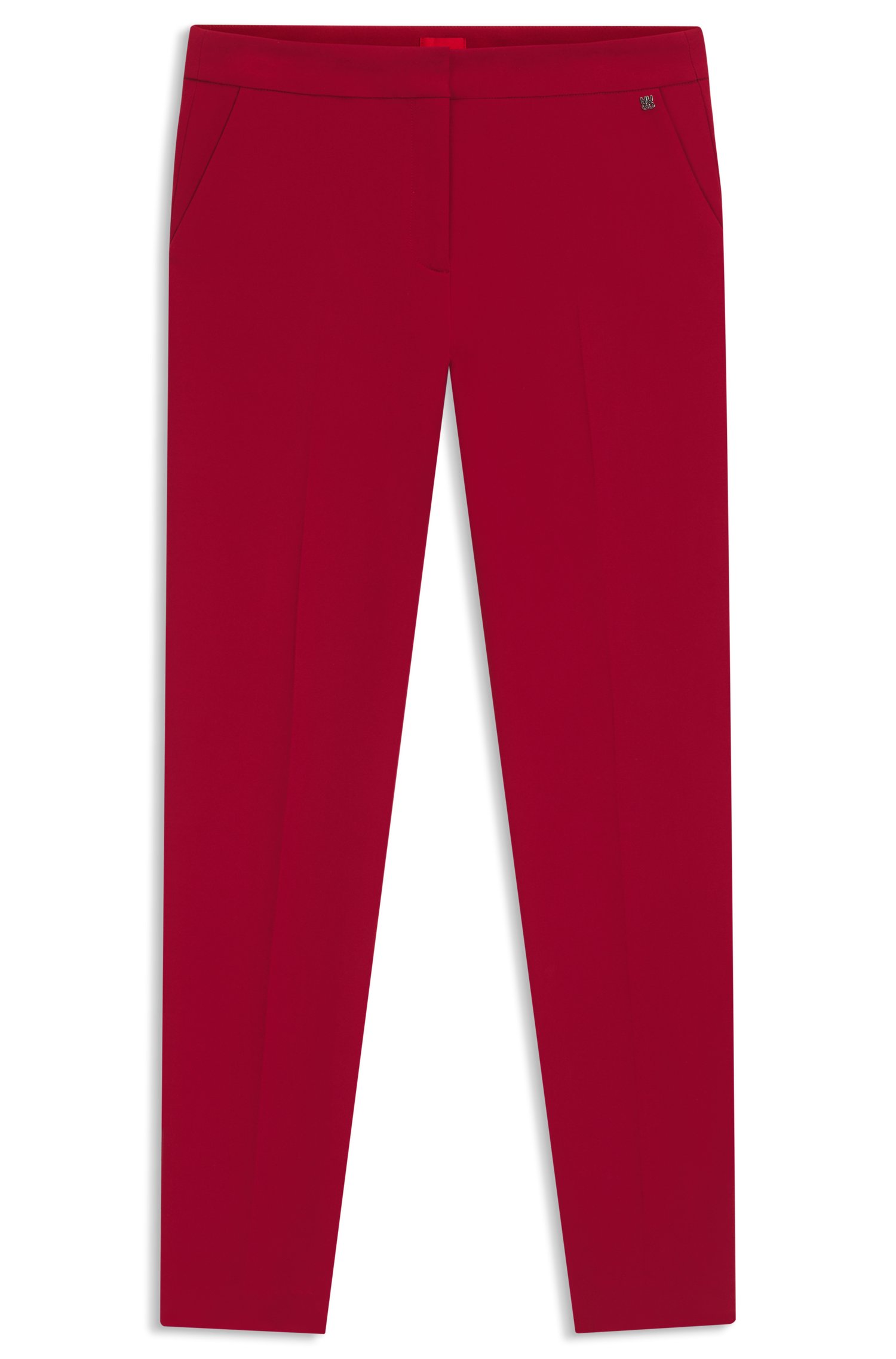 Hugo Slim-fit trousers in stretch fabric with logo rivet byxor dam