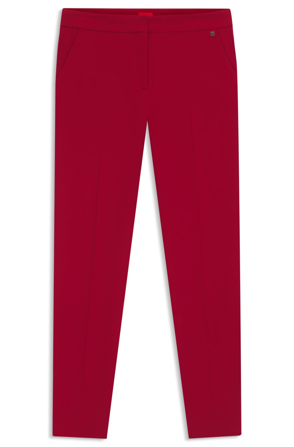 Slim-fit trousers in stretch fabric with logo rivet