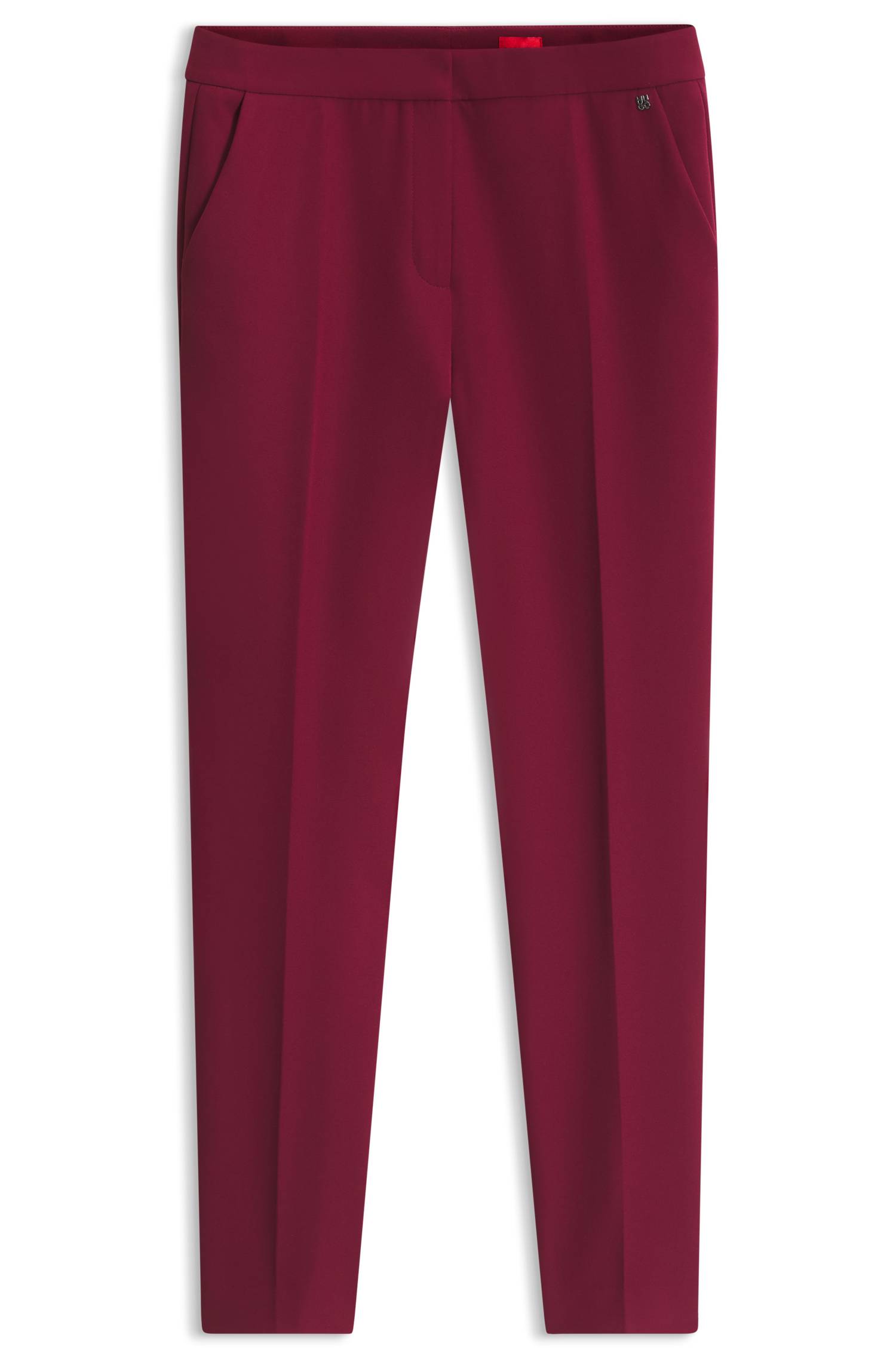 Hugo Slim-fit trousers in stretch fabric with logo rivet byxor dam – bild 4