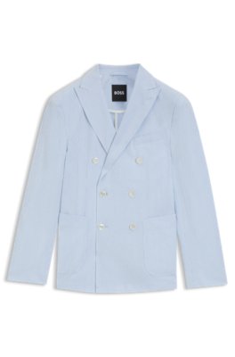 Slim-fit suit jacket in stretch-cotton seersucker