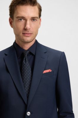 Silk pocket square with modern print, Orange Patterned