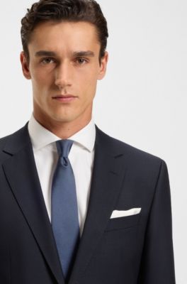 Silk tie with micro monograms, Dark Blue