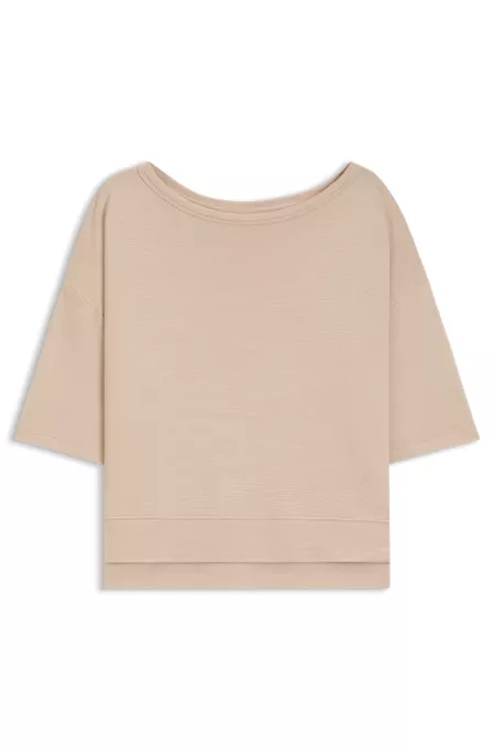 Sweat côtelé avec fentes d’aisance latérales