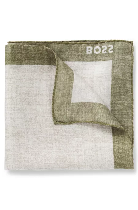 Printed pocket square with logo border