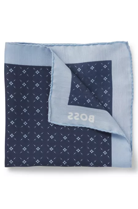 Printed pocket square with logo border