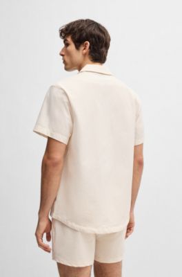 Regular-fit shirt in seersucker fabric, White