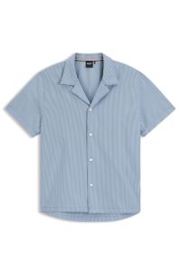 Regular-fit shirt in seersucker fabric, Light Blue