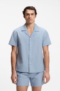 Regular-Fit Hemd aus Seersucker-Gewebe, Hellblau