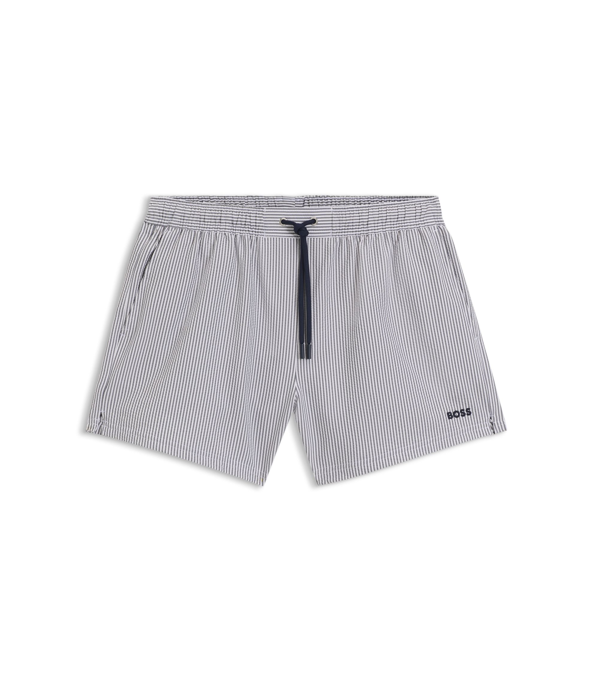 BOSS - スイムショーツ シアサッカーファブリック ロゴエン