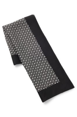 Printed bandana blended with silk, Black