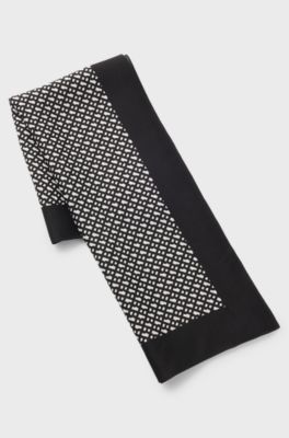 Printed bandana blended with silk, Black