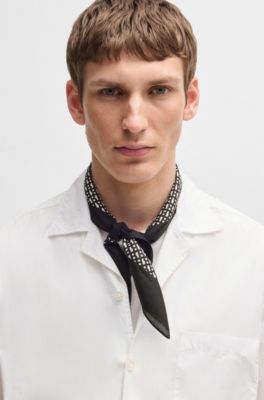 Printed bandana blended with silk, Black
