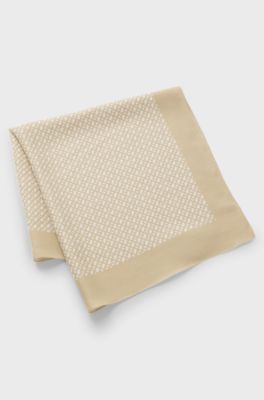 Printed bandana blended with silk, Light Beige