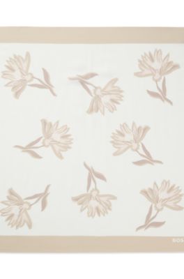 Printed bandana blended with silk, White