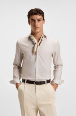 Printed bandana blended with silk, White