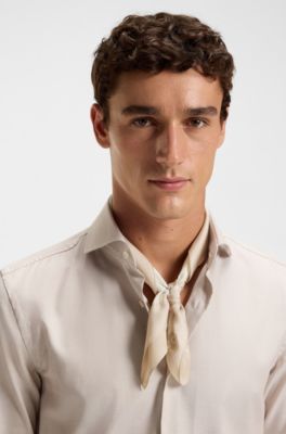 Printed bandana blended with silk, White