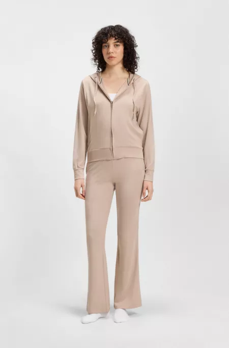 Bas de survêtement en molleton stretch avec bande en maille