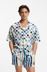 Relaxed-fit shirt with floral print, Light Green