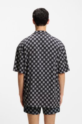 Hugo Relaxed-fit shirt with floral print mönstrade skjortor herr – bild 2