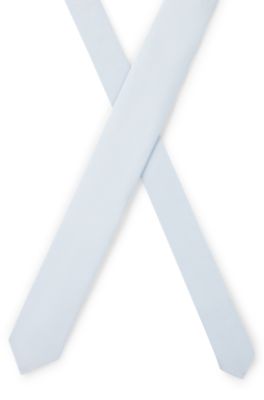 Silk-blend tie in micro-pattern jacquard, Light Blue