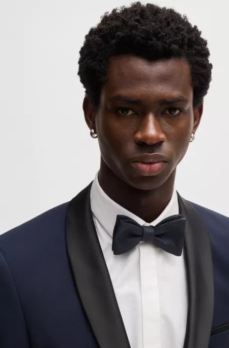 Silk-blend bow tie with jacquard pattern