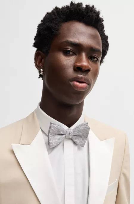 Silk-blend bow tie with jacquard pattern