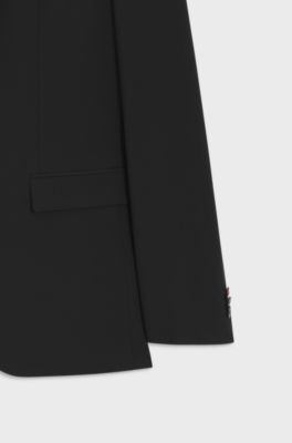 Tweedelig, extra slim-fit pak van een wolmix, Zwart