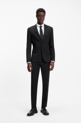 Extra Slim-Fit Zweiteiler aus Woll-Mix, Schwarz