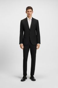 Extra Slim-Fit Zweiteiler aus Woll-Mix, Schwarz