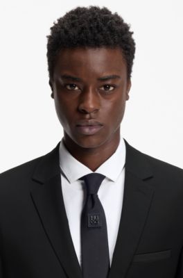 Abito due pezzi extra slim fit in misto lana, Nero