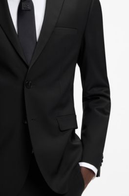 Tweedelig, extra slim-fit pak van een wolmix, Zwart