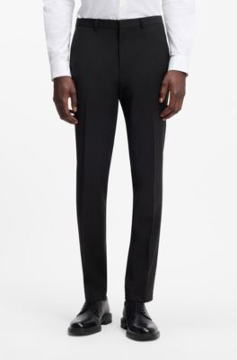 Tweedelig, extra slim-fit pak van een wolmix, Zwart