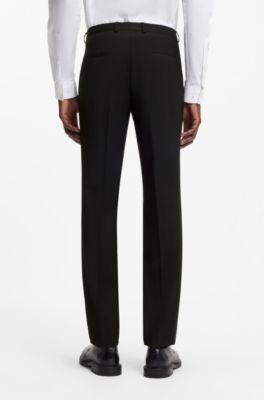 Costume deux pi&egrave;ces Extra Slim en laine m&eacute;lang&eacute;e, Noir