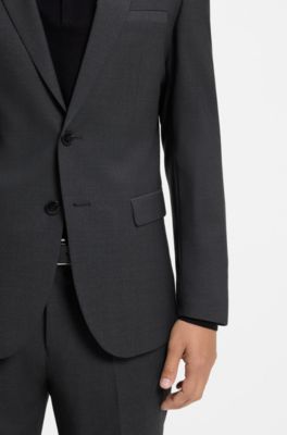 Two-piece extra-slim-fit suit in a wool blend, Dark Grey