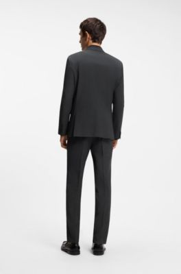 Two-piece extra-slim-fit suit in a wool blend, Dark Grey