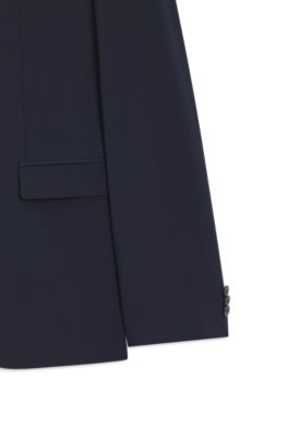 Two-piece extra-slim-fit suit in a wool blend, Dark Blue
