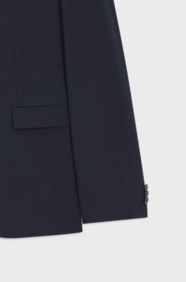 Two-piece extra-slim-fit suit in a wool blend, Dark Blue